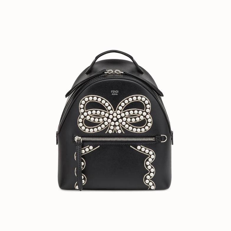 Black leather backpack