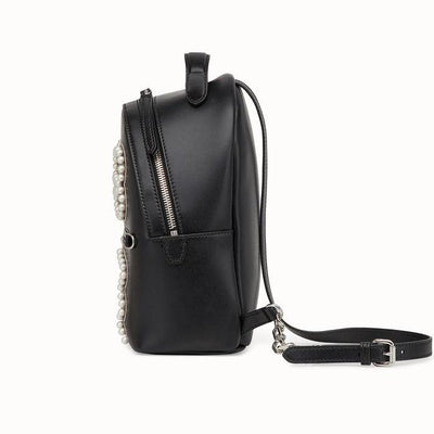 Black leather backpack