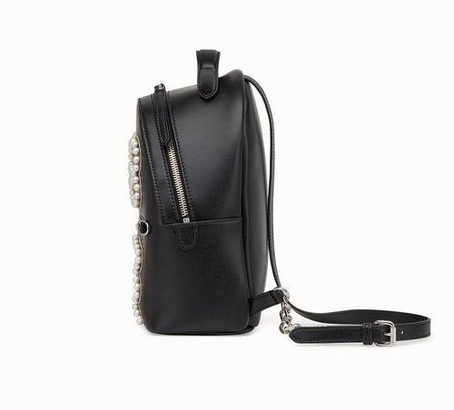 Black leather backpack