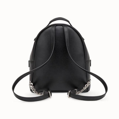 Black leather backpack