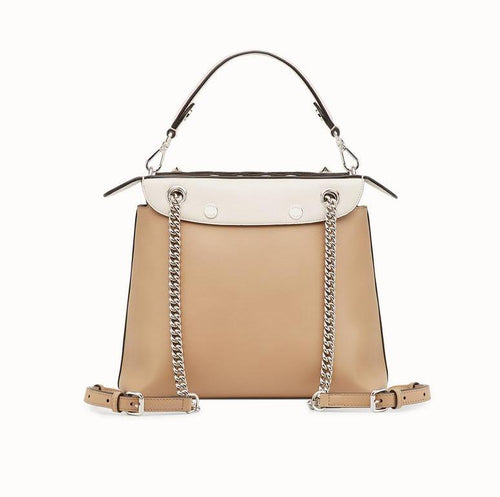 Beige leather backpack